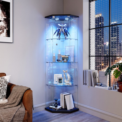Glass display cabinet corner - glass,