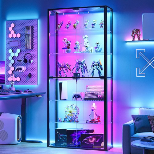Tier glass display - 6-tier, cabinet