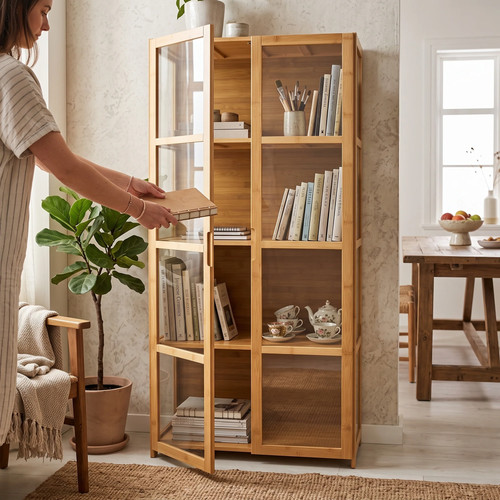 Bamboo tier display - bamboo, cabinet