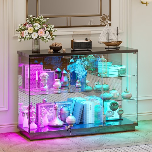 Tier glass display cabinet - glass,