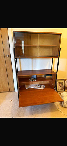 Mid century wood glass - wood,