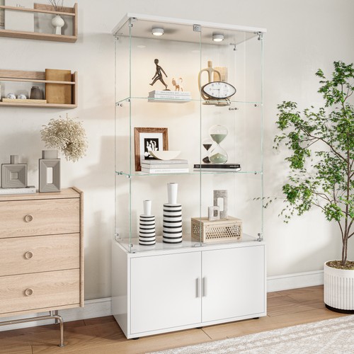 Glass display cabinet with led - display,