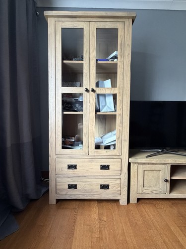 Wood glass display cabinet - wood,