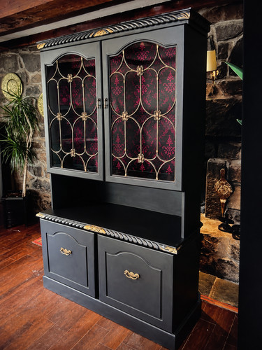 Vintage gothic display cabinet - vintage,
