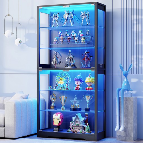 Tier glass display case with - display,