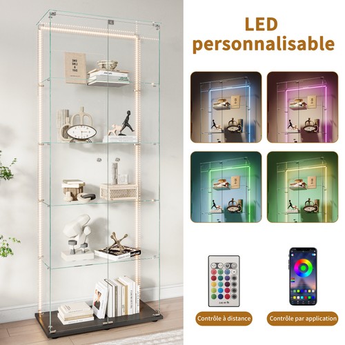 Glass display cabinet with led - cabinet,