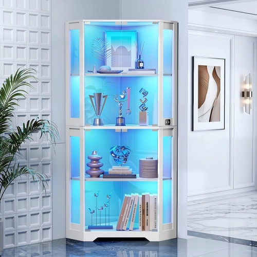 Corner glass display case - glass,