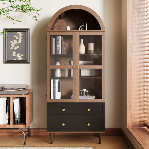 Arched glass display - glass,