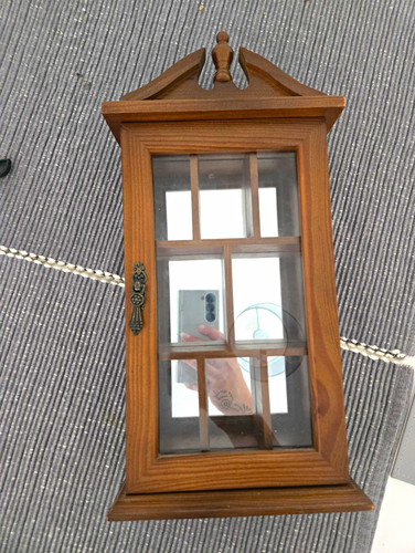 Wood wall display cabinet - wood,