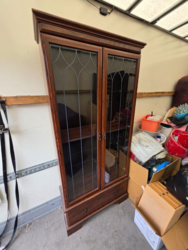 Wood glass display cabinet - &,