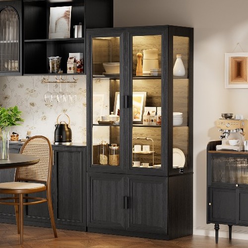 Farmhouse display cabinet with - display,