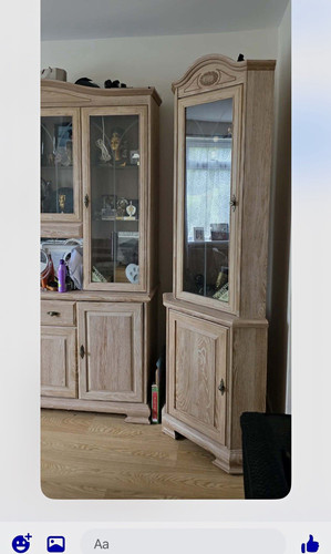 2pc display cabinet set beige - 2pc,