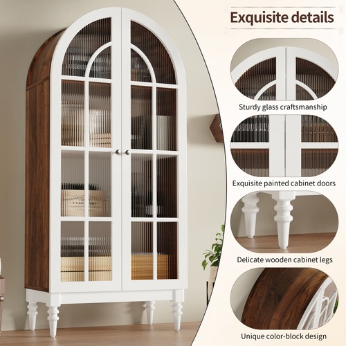 165cm arched display cabinet - 165cm,