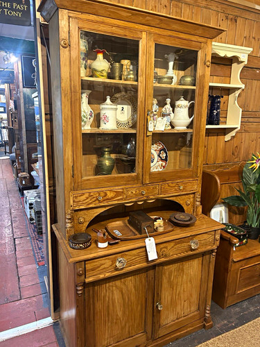 Antique pine wood glass - ,