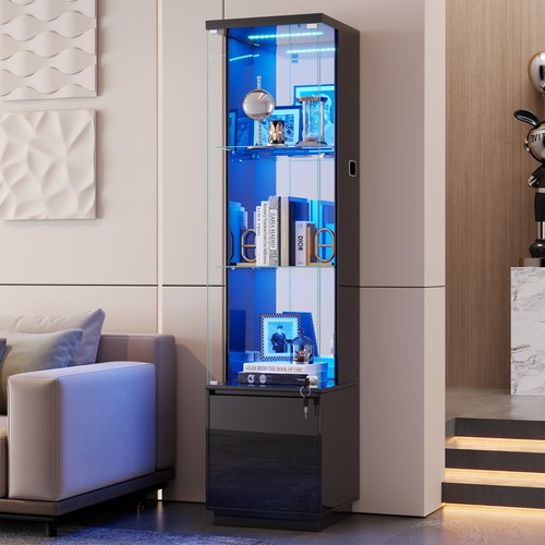 Tall display cabinet with - display,