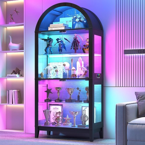 Arched glass curio display - glass,