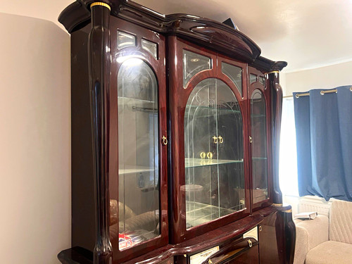 Brown wood glass display - brown, &