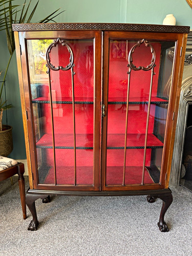 Wood glass display cabinet - glass,