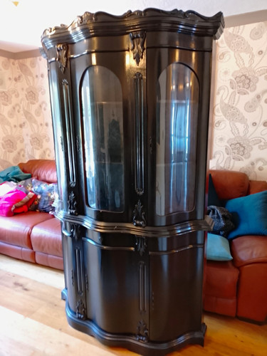 Black wood glass display - wood,