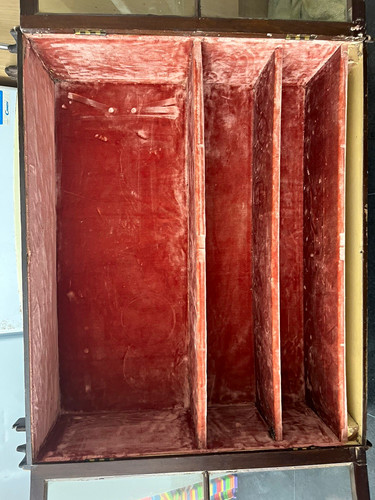 Brown wood glass display - wood,